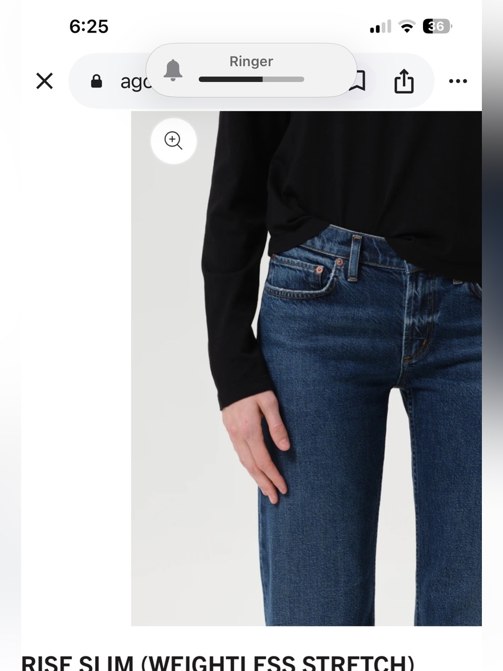 Agolde Classic Stretch Slim Fit Jeans in Dark Blue